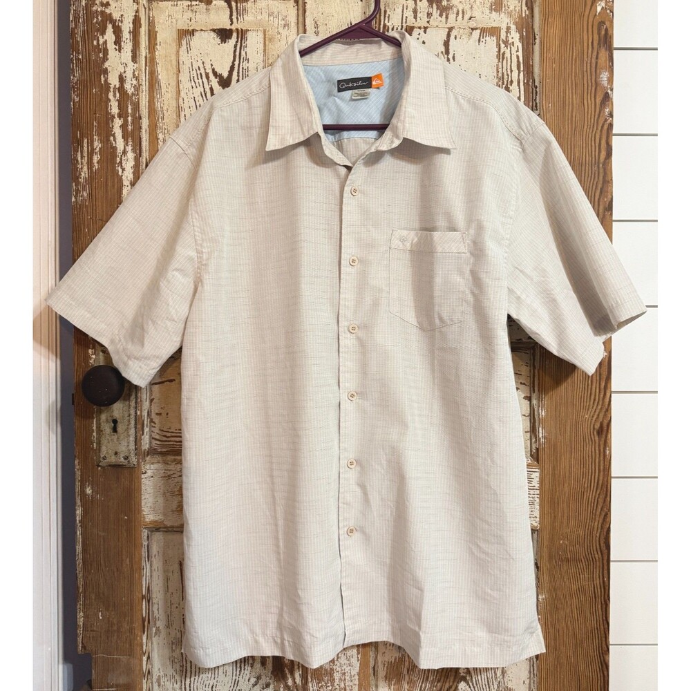 Men's Quiksilver Centinela 2 M Short Sleeve Shirt - Sandstone - Size XL READ